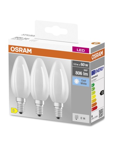 Osram-Ledvance blister 3 x esférica led 220v...