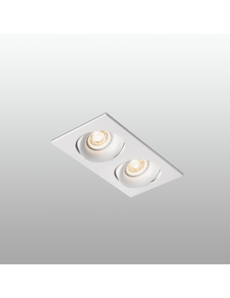Faro 43403 modelo argon 2 empotrable 2xGU10 redondo basculante blanco