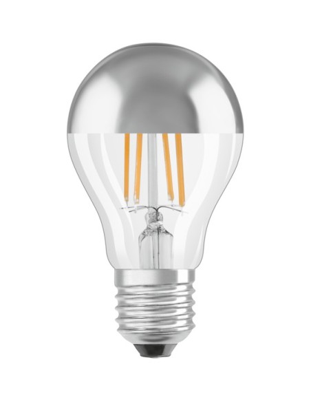 Osram-Ledvance led superstar classic a50 cupula plata regulable 220v 6,5w 2700k E27