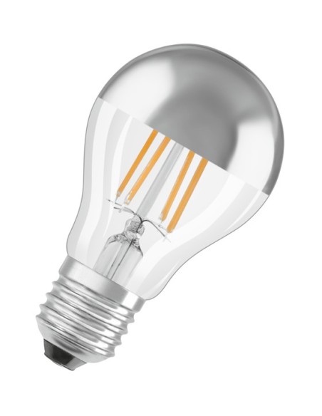 Osram-Ledvance led superstar classic a50 cupula plata regulable 220v 6,5w 2700k E27