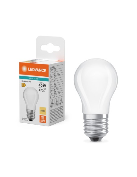 Ledvance classic p40 value class esférica led mate 220v 4,2w 3000k E27