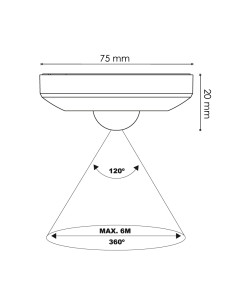 LM9011 detector movimiento pir mini 360º superficie color... 2