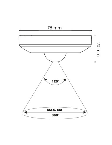 LM9011 detector movimiento pir mini 360º...