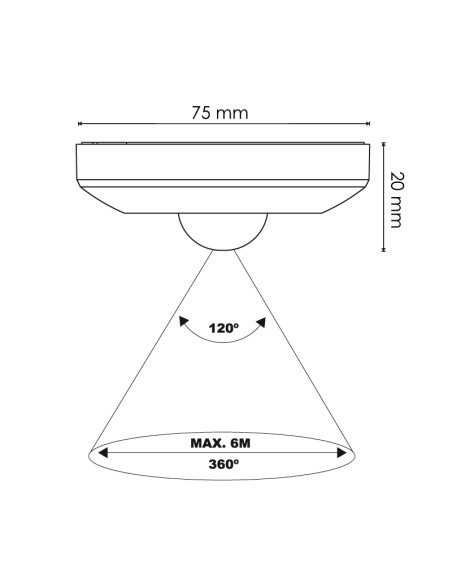 LM9011 detector movimiento pir mini 360º superficie color blanco 220v