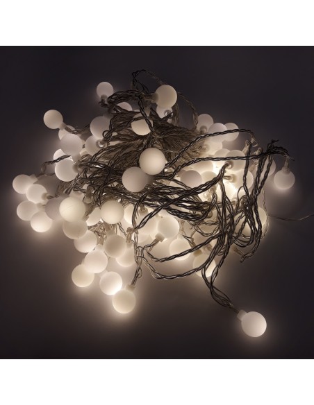 GUIRNALDA LED 10 METROS EXTERIOR 80 BOLITAS BLANCO CÁLIDO