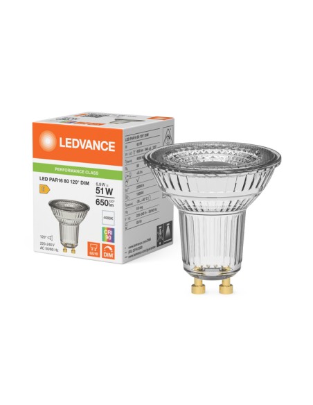 Ledvance par16 80 120 dim performance class regulable 220v 6,9w 4000k 120º GU10