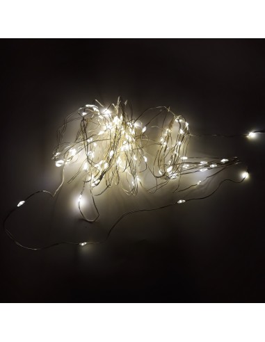 Guirnalda de alambre 10 metros de 100 led microbombilla blanco cálido