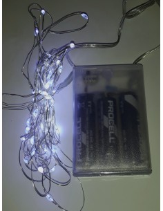 Guirnalda 50 led a pilas 5 metros blanco frío