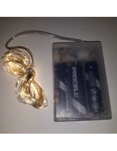 22055 Guirnalda alambre 2 metros 20 led a pilas blanco...