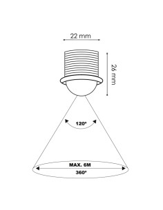 LM9014 detector movimiento minipir 360º empotrable color... 2