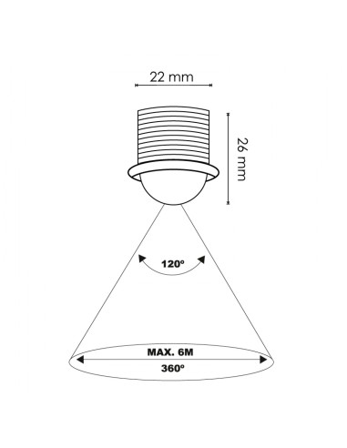 LM9014 detector movimiento minipir 360º...