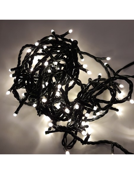 GUIRNALDA LED 100 MICROBOMBILLA 6,5METROS CABLE VERDE