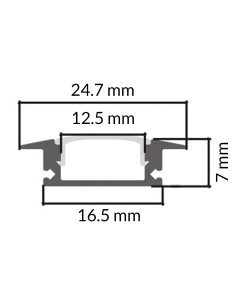 LM3705 perfil de aluminio de empotrar 2 metros 2
