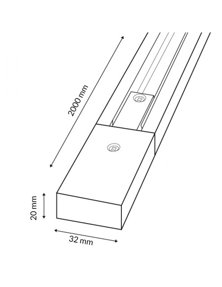 LM3201 carril monofasico maxpower 1 metro color blanco