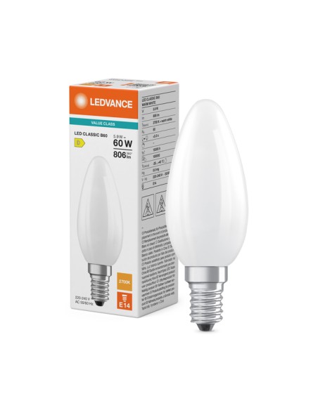 Ledvance classic b60 performance class vela mate 220v 5,9w 2700k E14