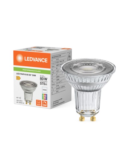Ledvance par16 80 dim performance class cri90  220v 6,1W 4000k 60º GU10