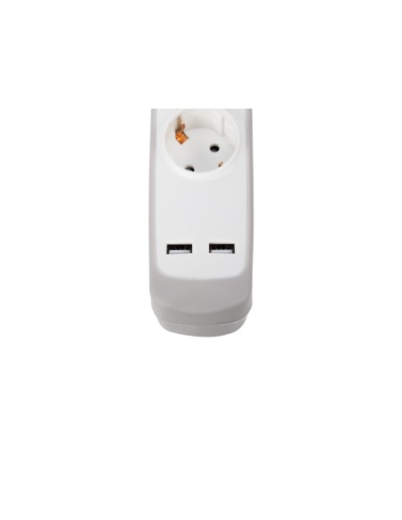 Velleman eb3cgusb-g base 3 enchufes toma de tierra+2 usb 2,1a color blanco