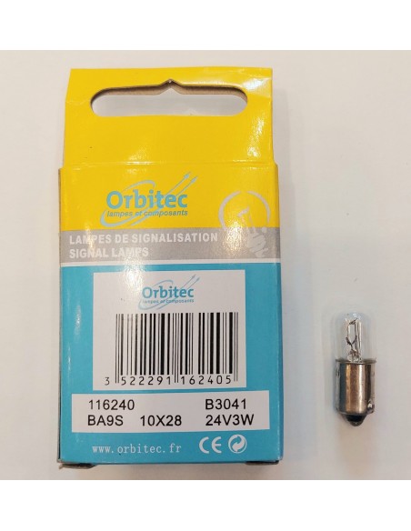 Orbitec 116240 miniatura 28x10mm 24v 3w Bay9s
