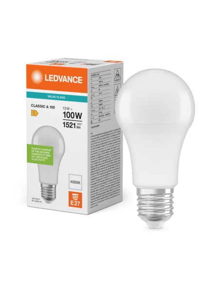 Ledvance classic a100 performance class standard mate 220v 13w 4000k E27