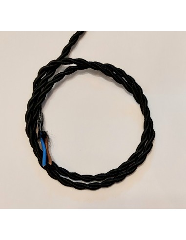 Cable de tela trenzado color negro 41 2x0,75