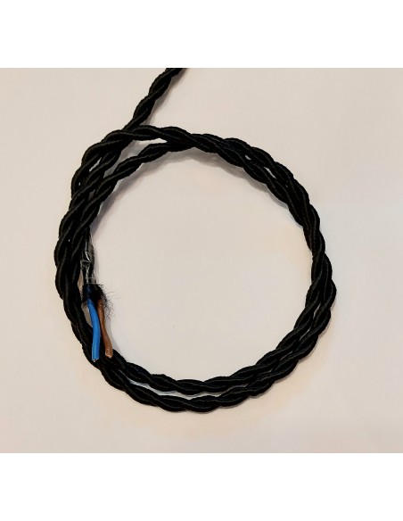 Cable de tela trenzado color negro 41 2x0,75