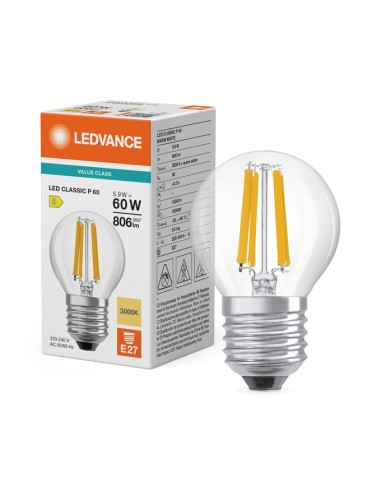 Ledvance classic p60 value class esférica clara...