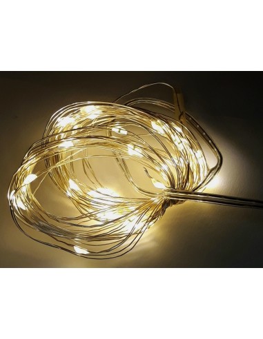 Guirnalda exterior (ip44) alambre 50 led 5 metros blanco cálido